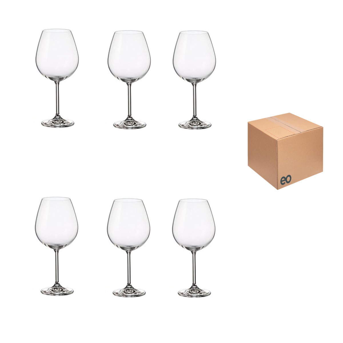 Set 6 Piezas Copas Vino Tinto Cop&oacute;n Vidrio 384 Ml image number null