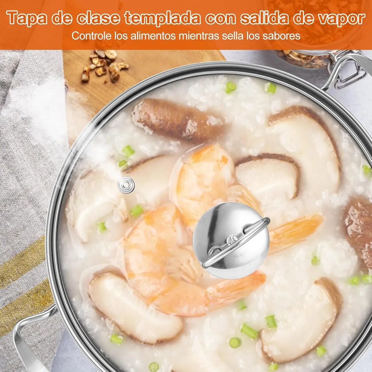 18pcs Completa Bateria De Cocina Antiadherente Inoxidable image number null