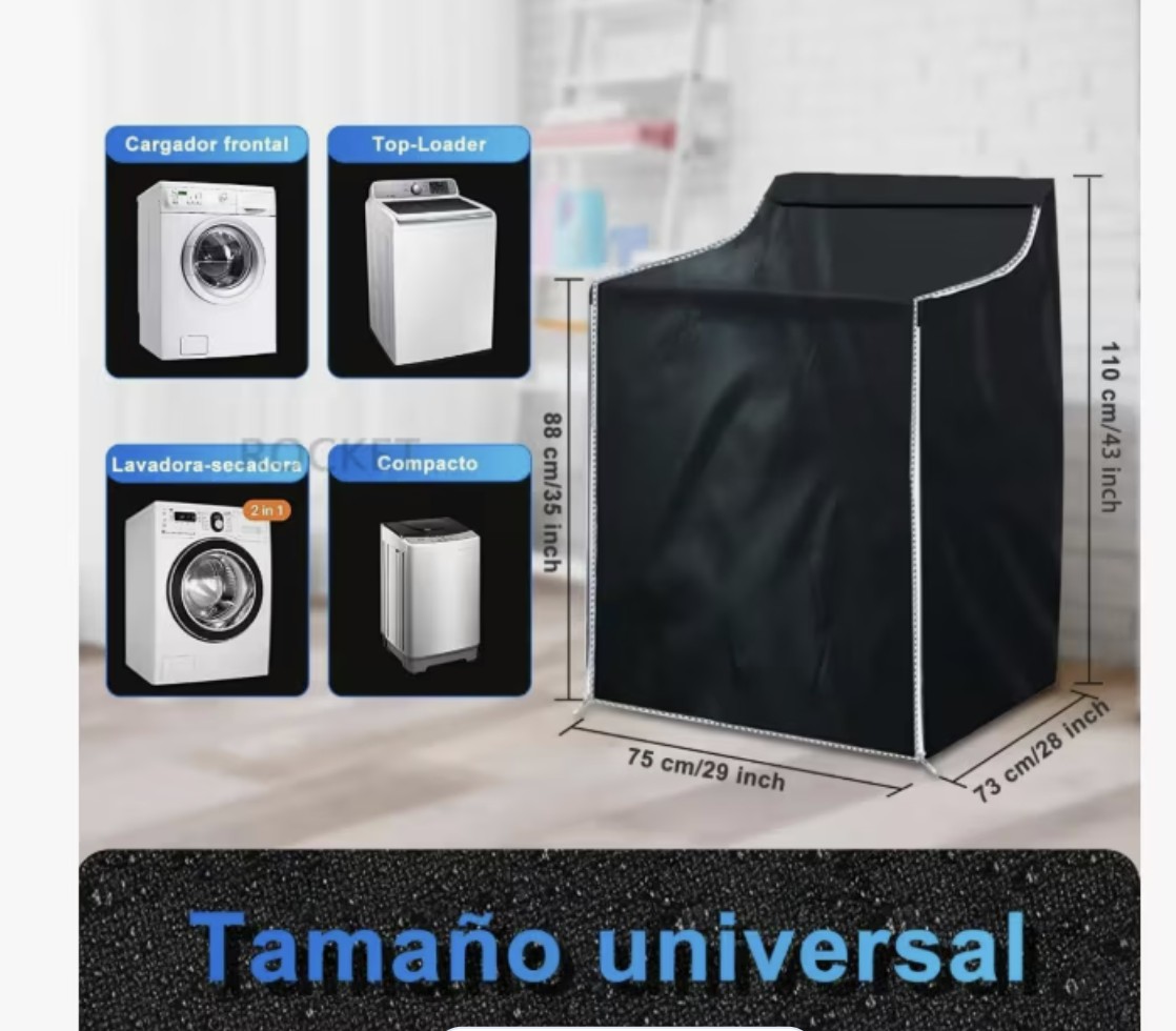 Funda para Lavadora Arizona Impermeable Modelo Negro image number null