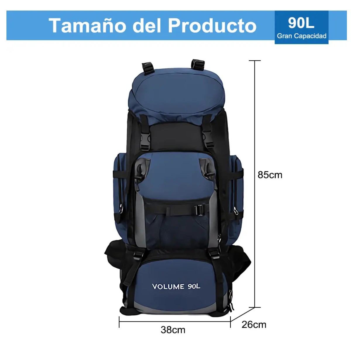 Mochila de Viaje Impermeable Azul image number null