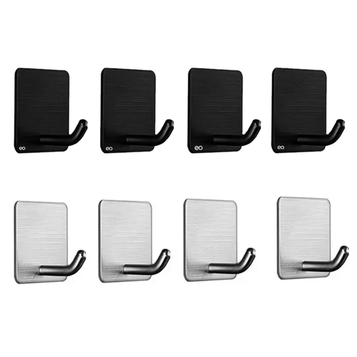 8 Piezas Ganchos Para Ba&ntilde;o Ganchos Adhesivos De Pared De Acero Inoxidable image number null