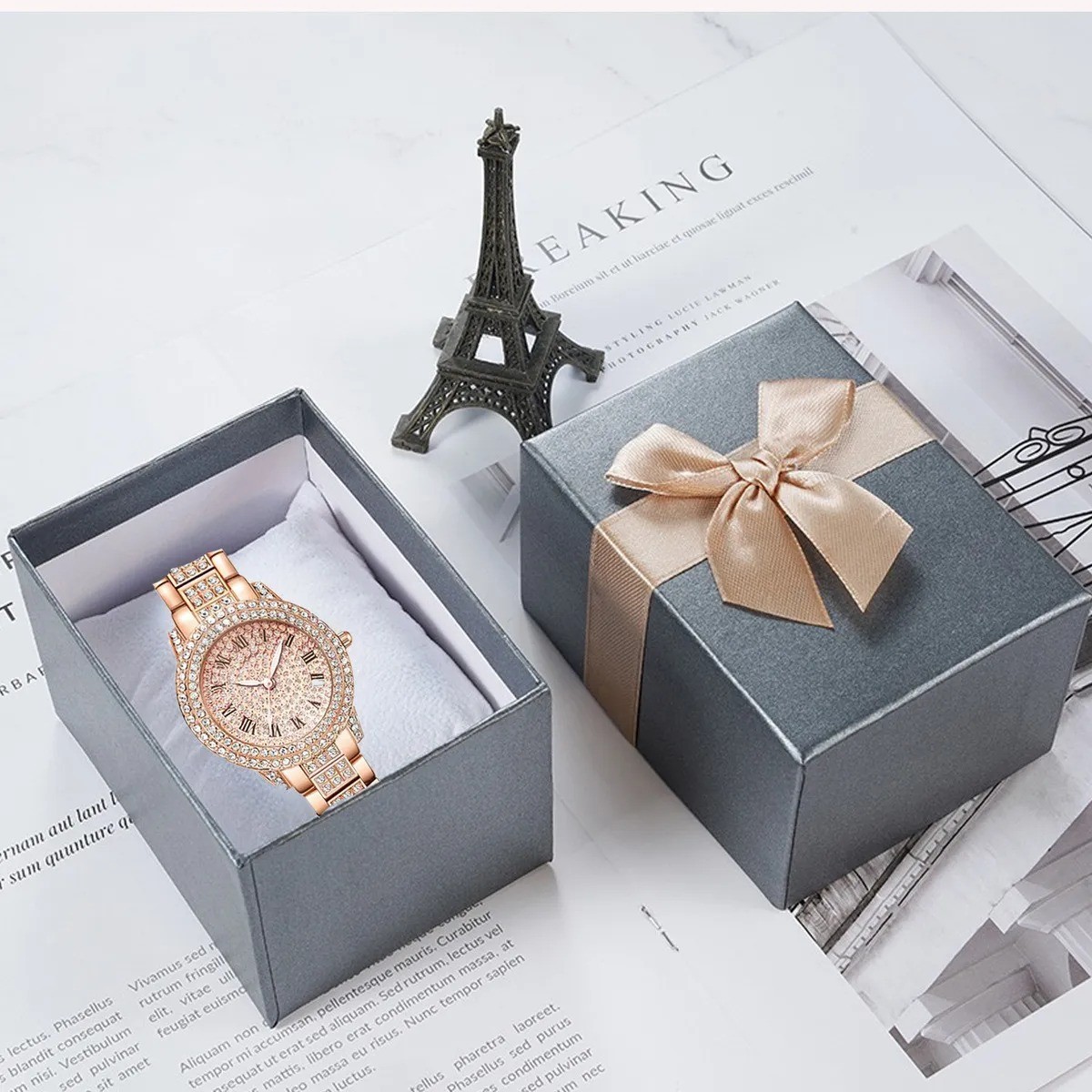 Reloj De Cuarzo Para Mujer, Reloj De Pulsera Con Dia Correa image number null
