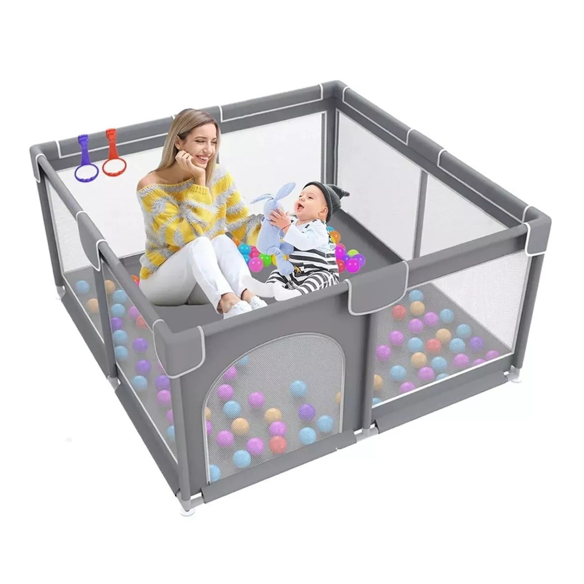 Corral Para Bebe Corralito De Juegos Plegable Infantil(con 30 Pelotas image number null
