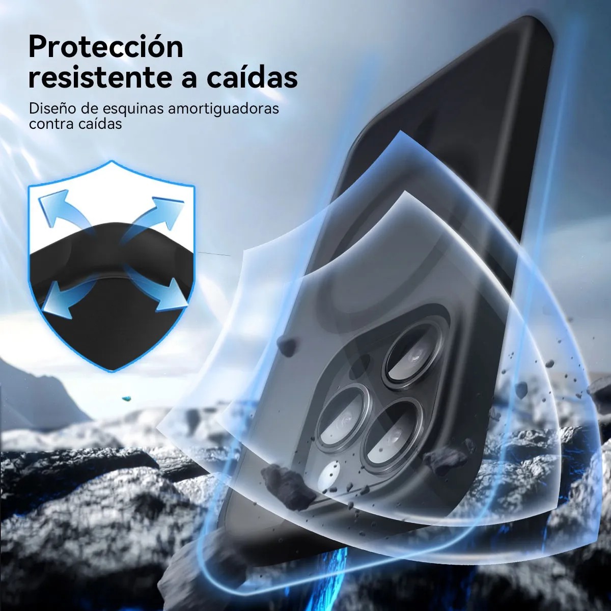Funda Magsafe Para iPhone 13 Pro Max + Cargador Inal&aacute;mbrico 15w + Mica De Vidrio Negro image number null