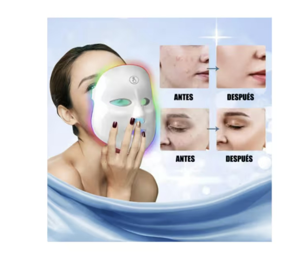 Mascara Led Facial Terapia 7 Colores Cara Rejuvenece Belleza Modelo Blanco image number null