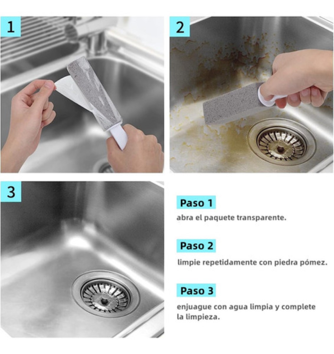 Limpieza Inodoro De Ba&ntilde;o Cepillo Piedra P&oacute;mez+ Guantes 6 Pcs gris/blanco image number null