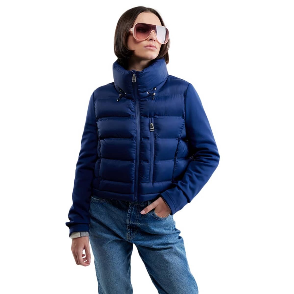 Chamarra crop capitonada Holly Land para mujer, azul marino, mod. 1094836 image number null