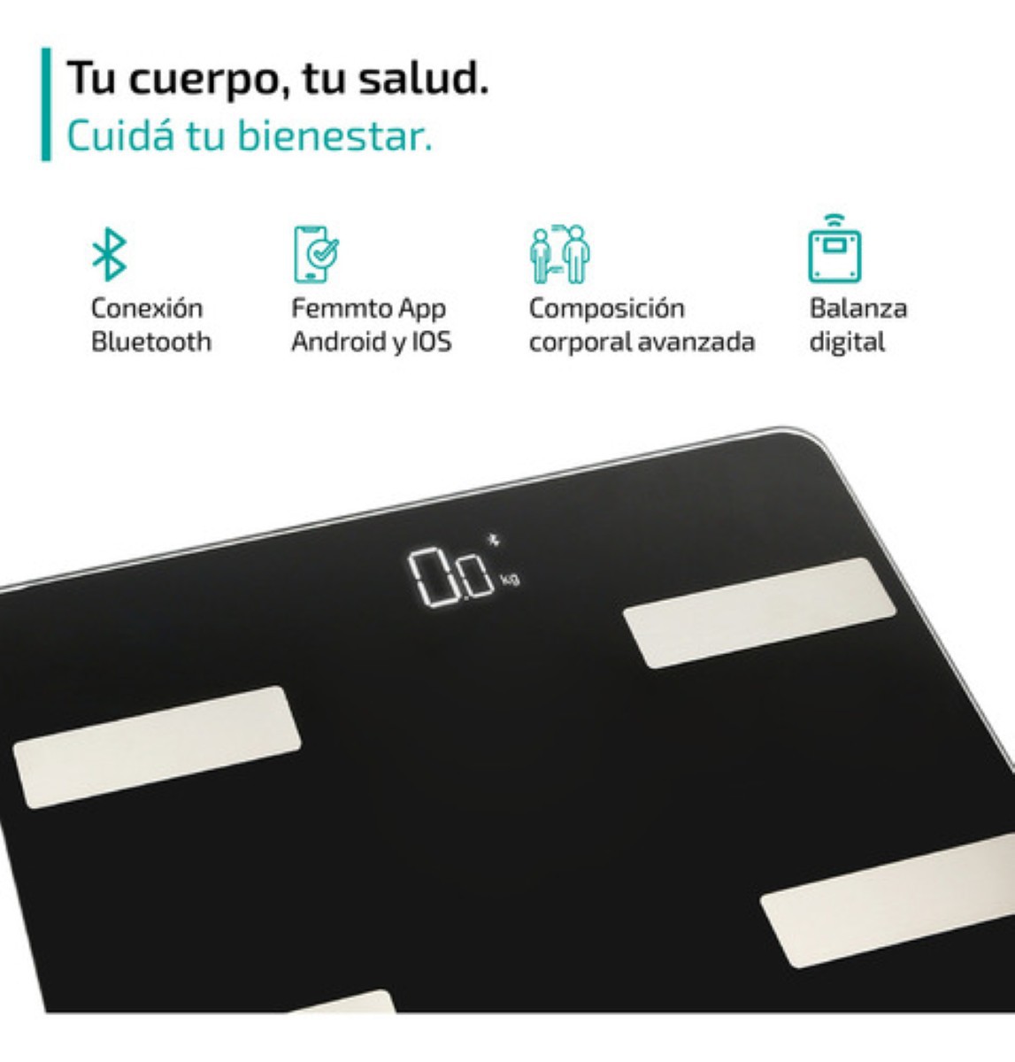 Bascula Digital Bioimpedancia Inteligente 180 Kg Peso Personas Pesa Corporal negro image number null