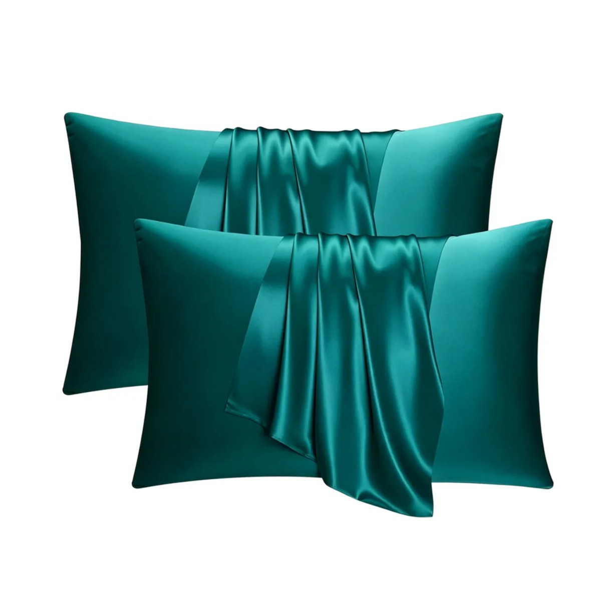 Fundas Para Almohadas Antisudor Sat&eacute;n Y Sedosas 51*76cm 2 Piezas Azul lago image number null