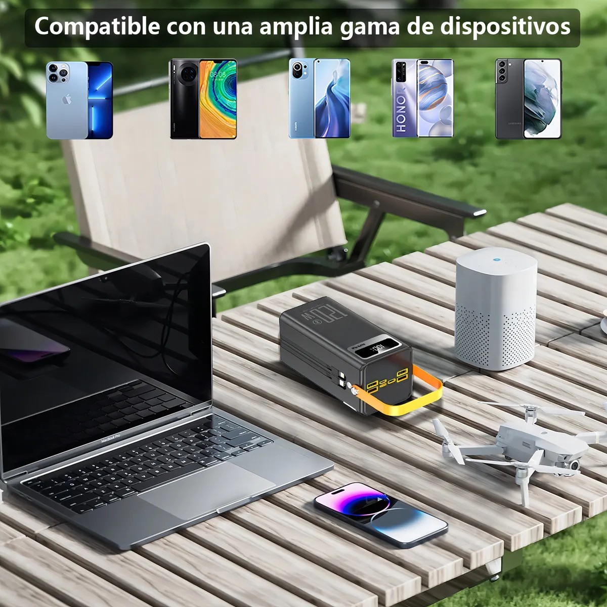 Cargador de bater&iacute;a Power Bank con 4 salidas USB e indicador LED image number null