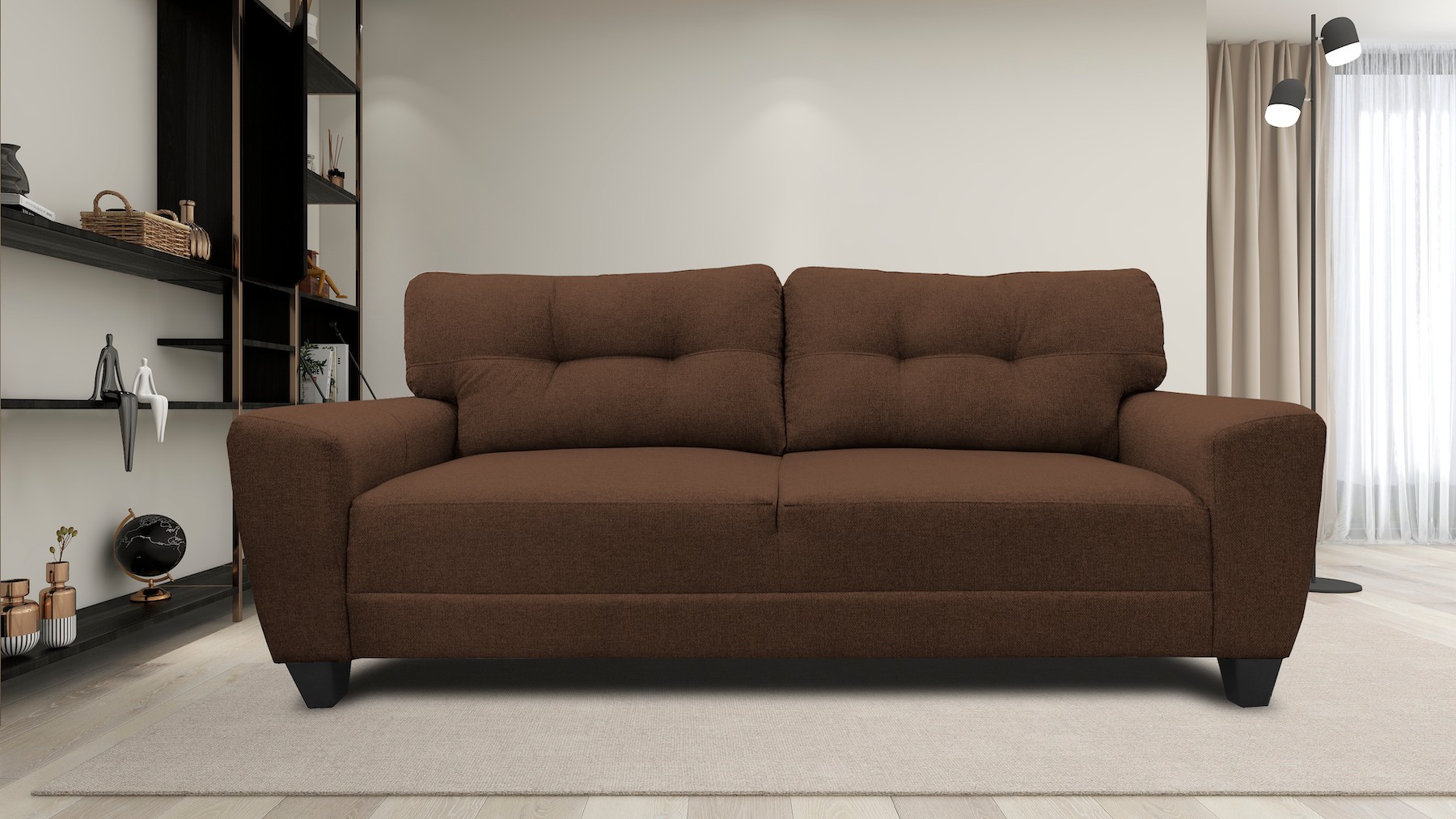 Sofa El Bazar Store Sidney Lino Chocolate 3 Plazas, Modular, Moderno, Sala image number null