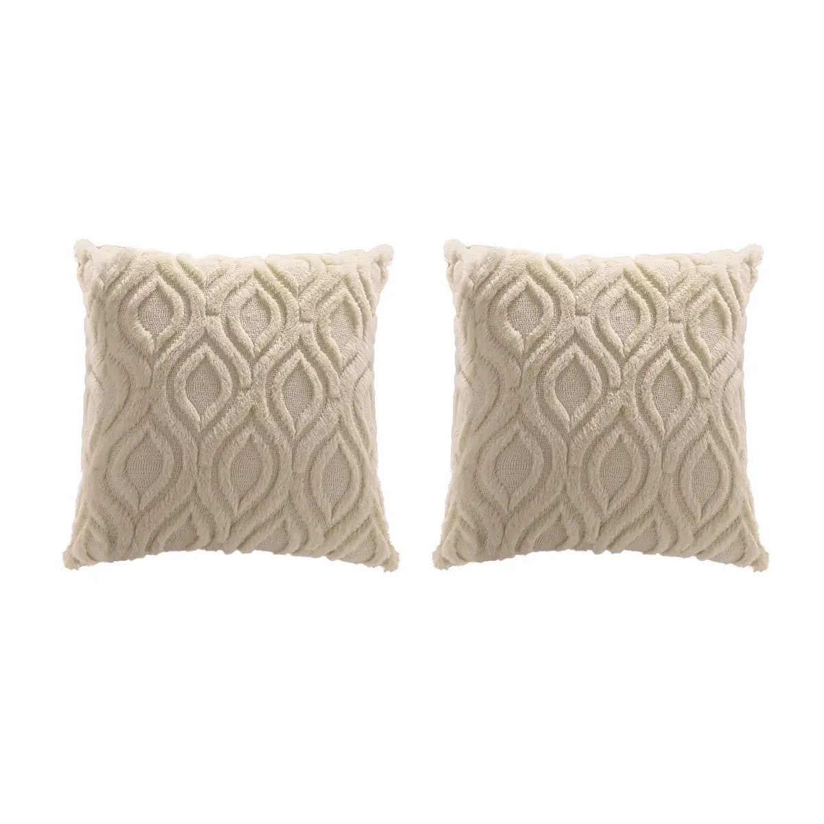 Fundas Para Cojines Decorativos 45x45cm Suave Terciopelo 2 Piezas Beige image number null