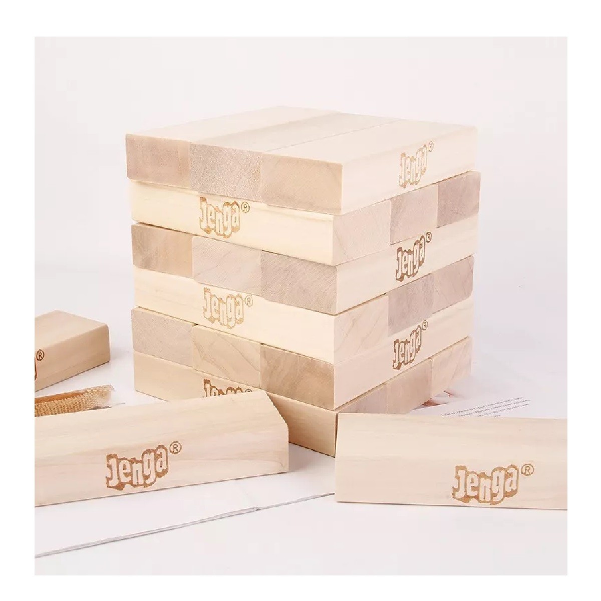 Juego De Jenga Cl&aacute;sico De Bloques De Madera image number null