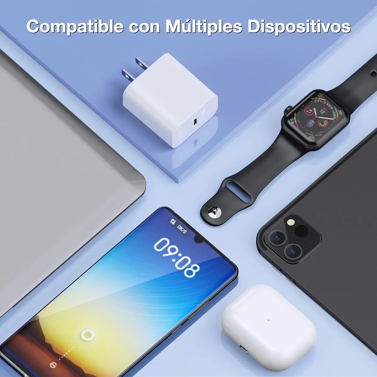 3 Piezas Cargador Tipo C 20W USB C Carga Rapida con 3 Pack Cable C a C 1M image number null