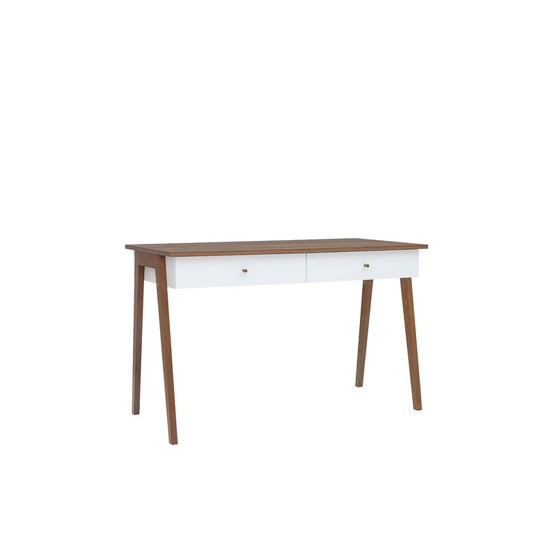 Escritorio Hocker Blanco Y Nogal - Kessa. image number null