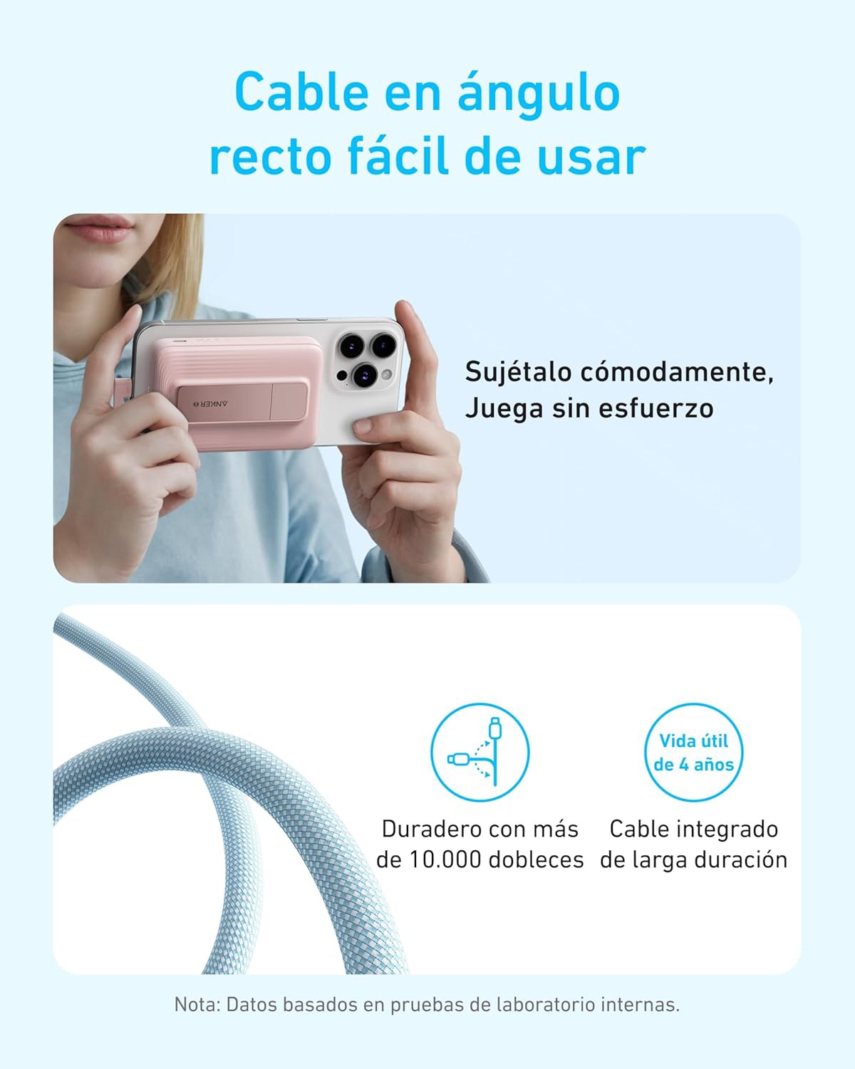 Power Bank 10000mAh 30W con carga inal&aacute;mbrica, USB-C y soporte, compatible iPhone Samsung image number null
