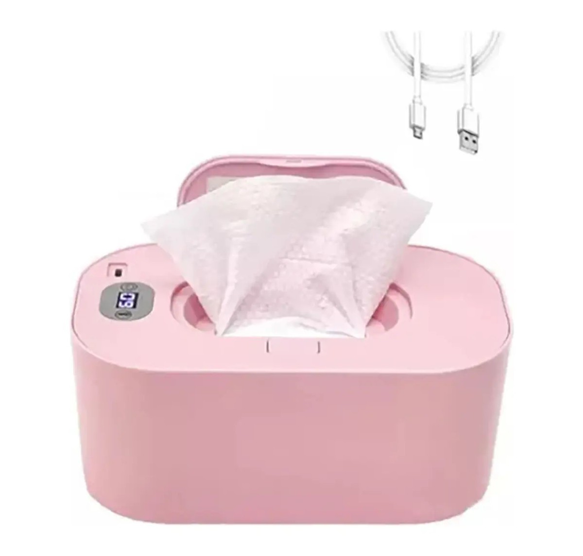 Calentador De Toallitas H&uacute;medas Termostato Led Para Beb&eacute;s Rosa image number null