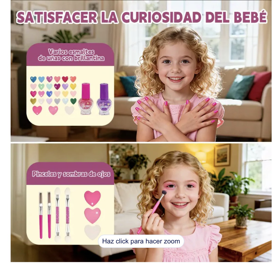 Set de Maquillaje 10 Piezas para Ni&ntilde;a Modelo Rosa image number null