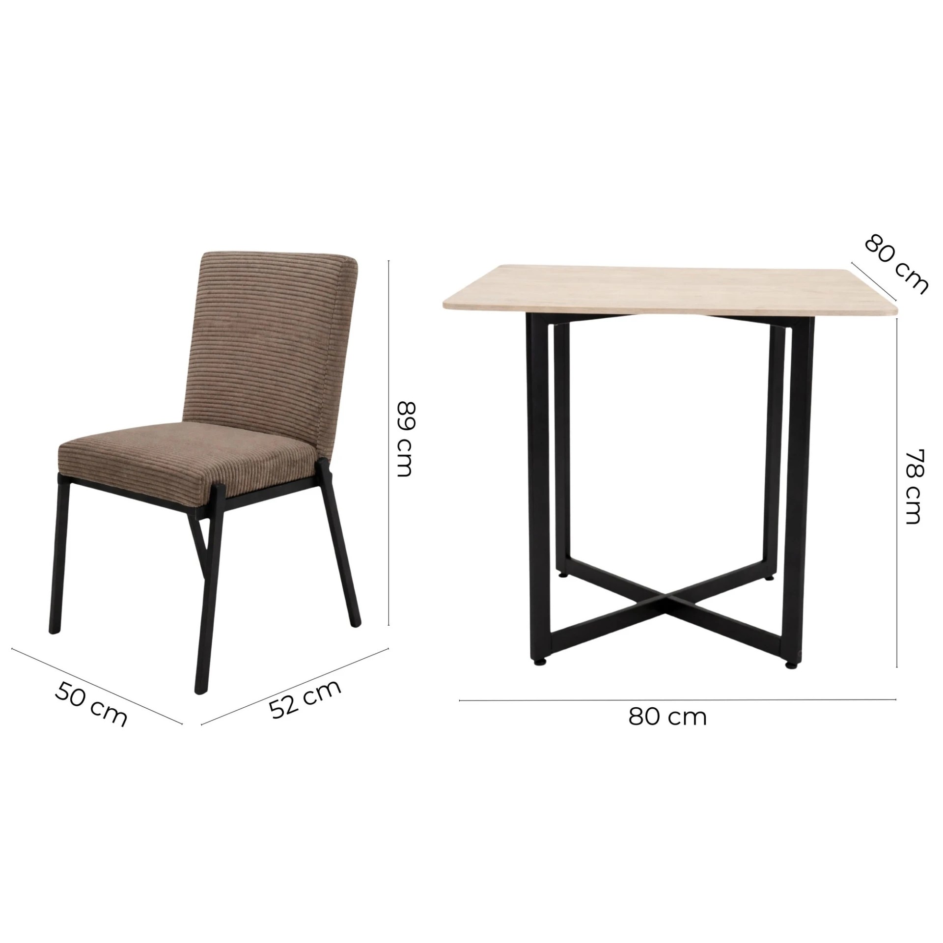 Antecomedor 4 Sillas Luxora + Zenara Beige Kessa image number null