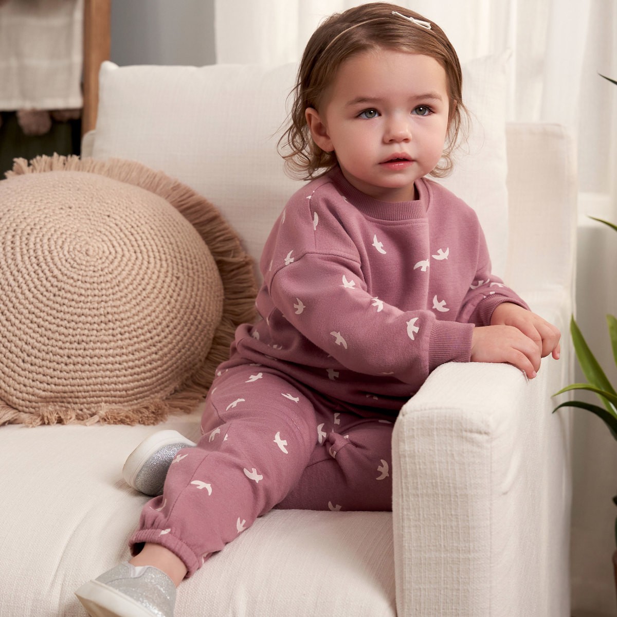 Conjunto Gerber ni&ntilde;a sudadera y pantal&oacute;n c&oacute;modo rosa image number null