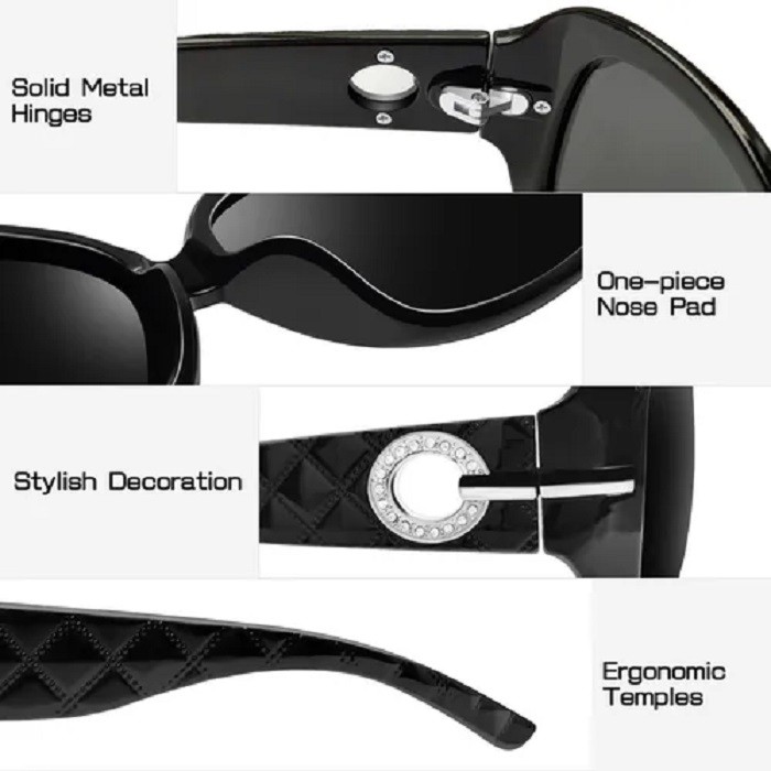 Lentes De Sol Mujer Polarizados Dama Uv400 Negro image number null