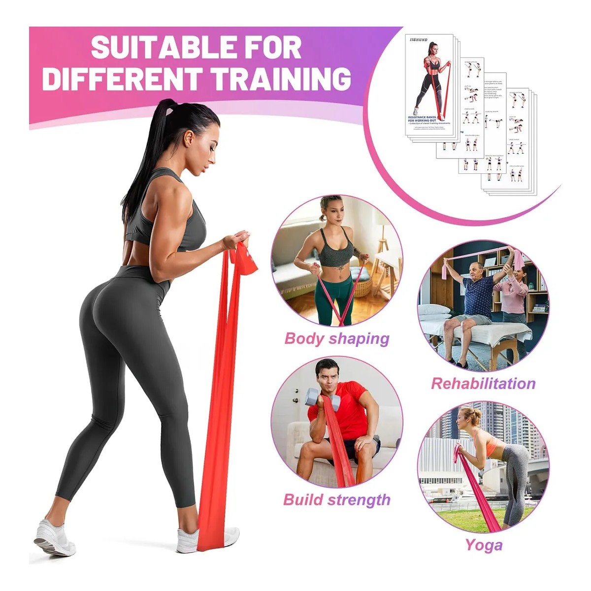 Bandas El&aacute;sticas De Resistencia Ejercicio Fitness Yoga 6 Pcs image number null