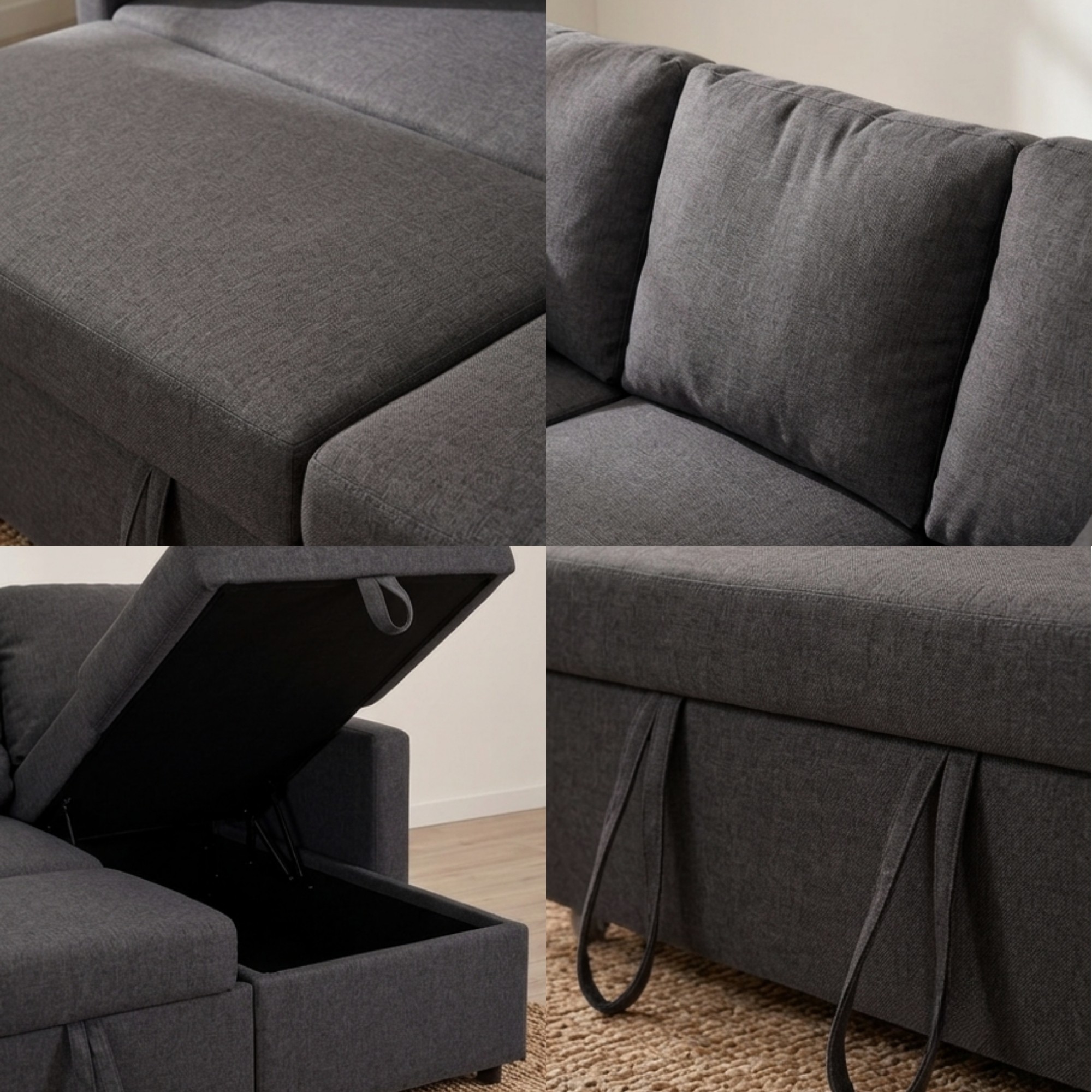 Sof&aacute; Cama Easy Living Segovia Gris Oscuro image number null