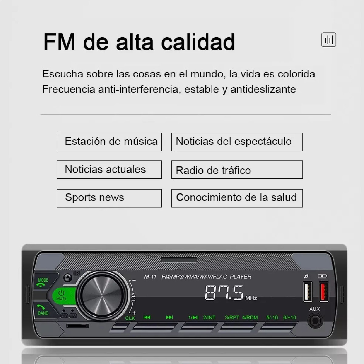 Auto Estereo Coche Reproductor Mp3 Radio Con Bt Aux Usb Sd image number null