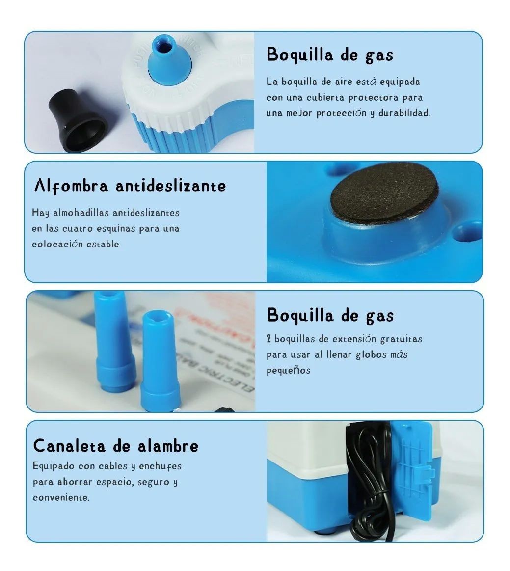 Bomba Electrica Para Inflar Globos Azul image number null