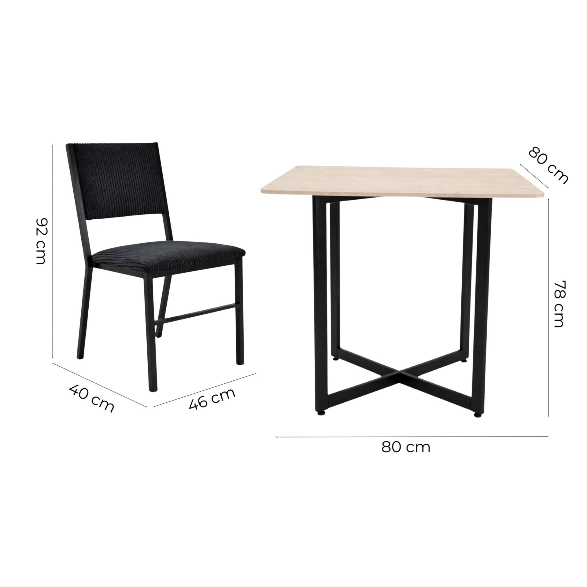 Antecomedor 4 Sillas Luxora + Zovani Beige y Negro Kessa image number null