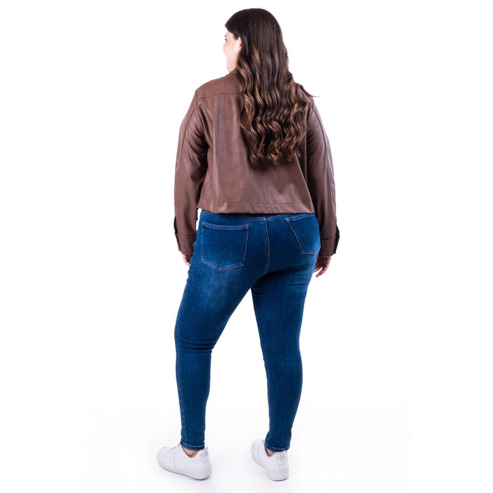 Chamarra de piel sintetica Roman Fashion / Tallas Extras, 115 (Cafe) image number null