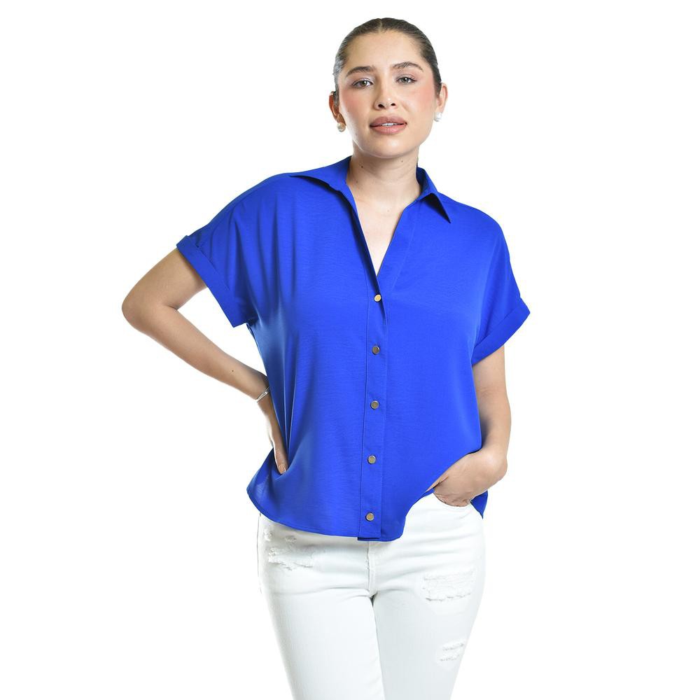 Blusa casual manga corta Roman Fashion /Juvenil, 5112 (Azul rey) image number null
