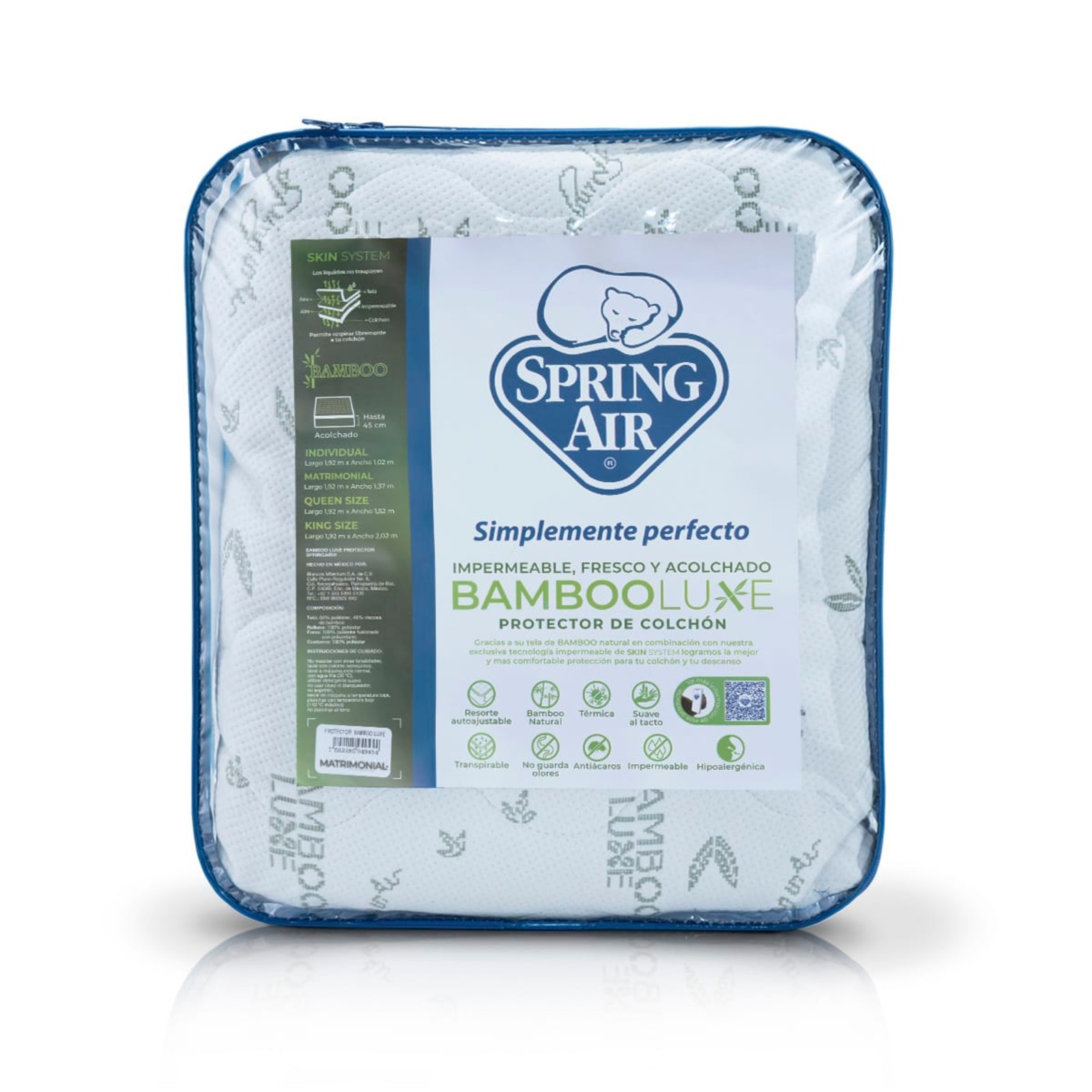 Protector de Colch&oacute;n Bamboo Luxe Impermeable, Hipoalerg&eacute;nico y Fresco Matrimonial image number null