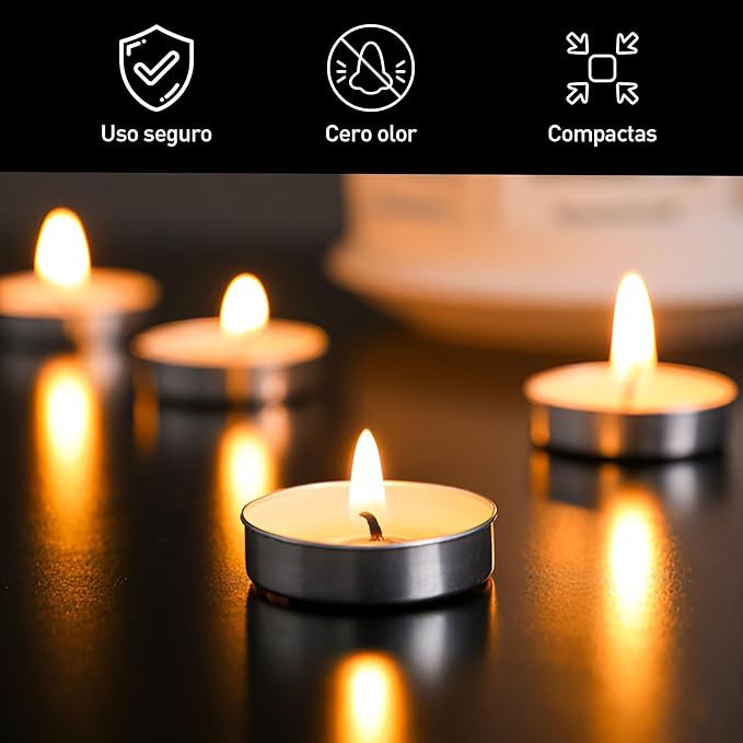 Bluelander Set de 50 Velas, Sin Humo Y Sin Olor, Velas Rom&aacute;nticas, Decorativas para Crear, Perfectas para Eventos image number null
