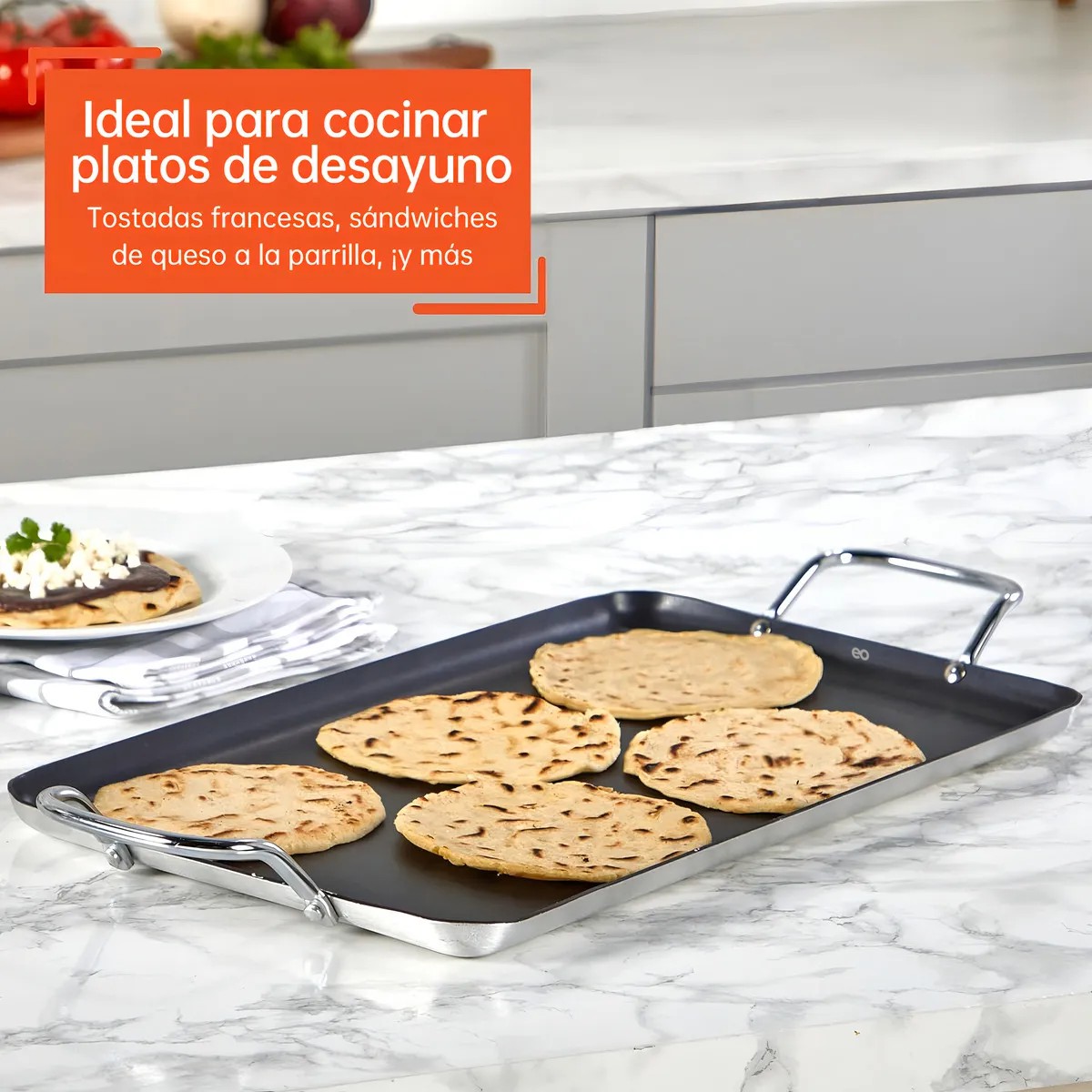 Sart&eacute;n Antiaderente 48x29cm Aluminio Neg Ocupa 3 Hamburguesas image number null
