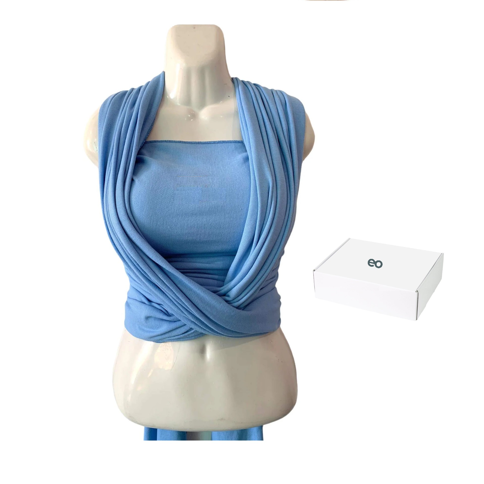 Rebozo Fular Bebe Elastico Ergonomico Azul cielo image number null