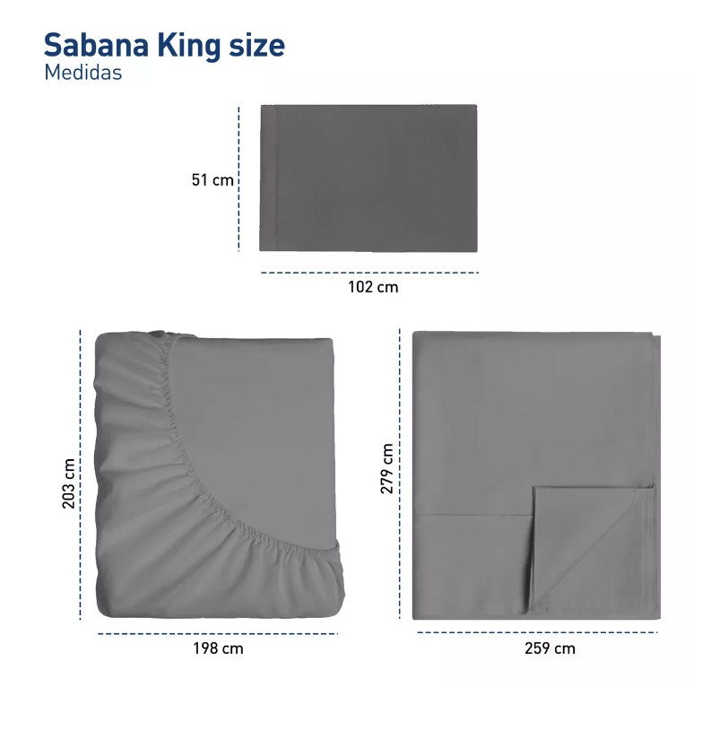 Juego De Sabanas King Size 100% Poli&eacute;ster Microfibra 4 Pzas Color Gris Obscuro T image number null