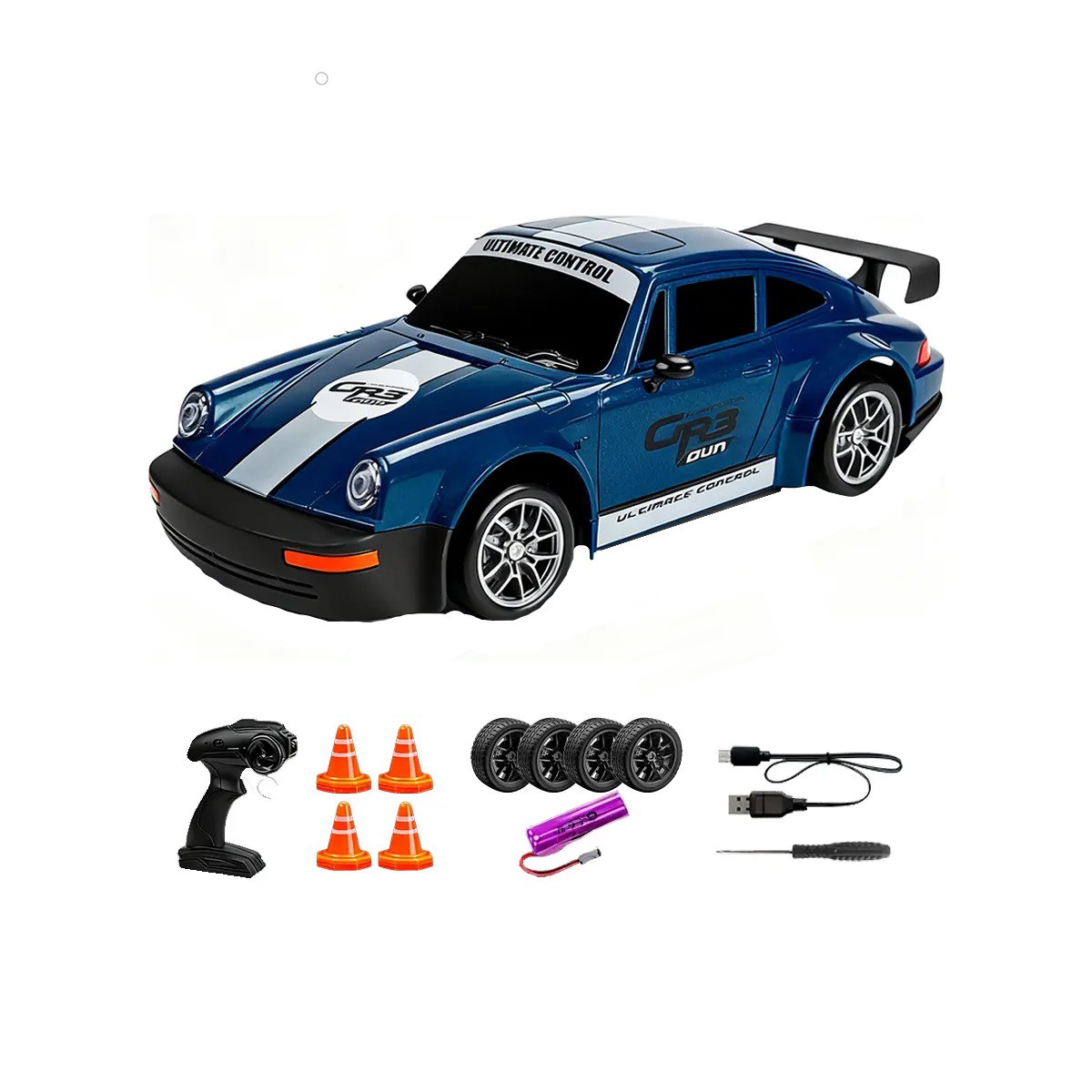 Carro De Control Remoto 4x4 Con Luces 2.4ghz Azul Oscuro image number null