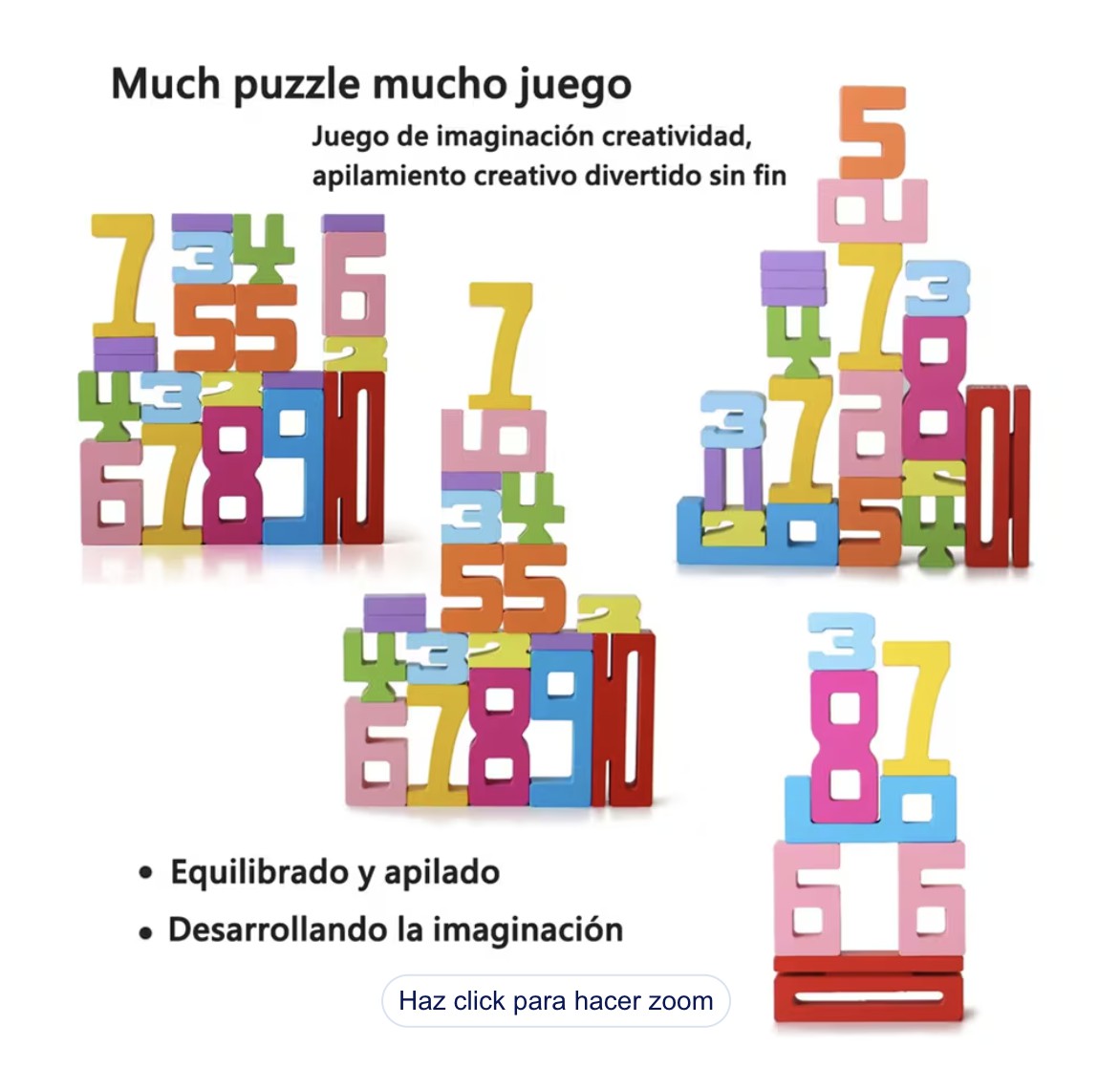 Juguete Did&aacute;ctico De N&uacute;meros Y Letras De Madera Modelo Colores image number null
