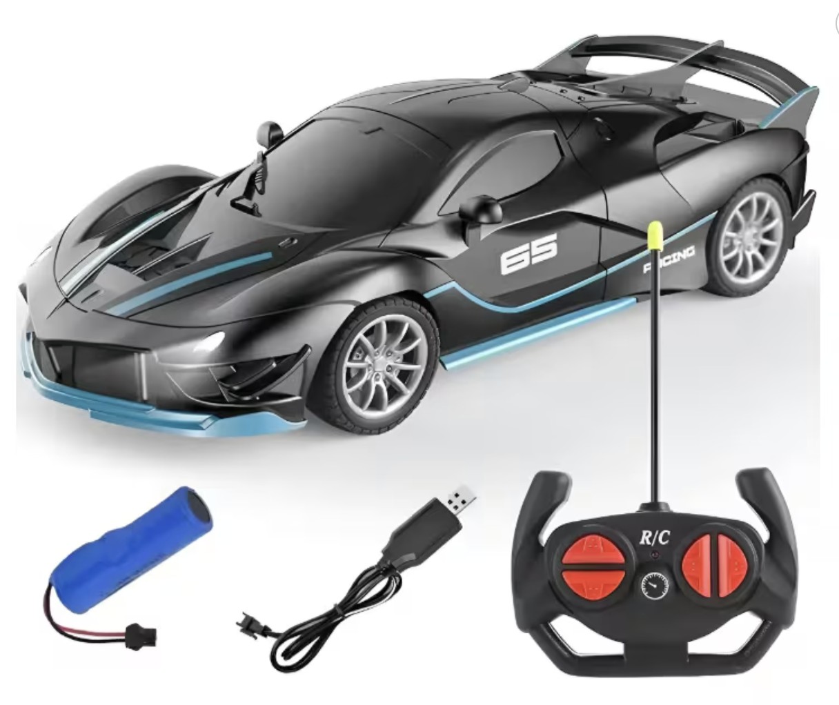 Carro Control Remoto Recargable Para Ni&ntilde;os Coche Modelo Azul image number null