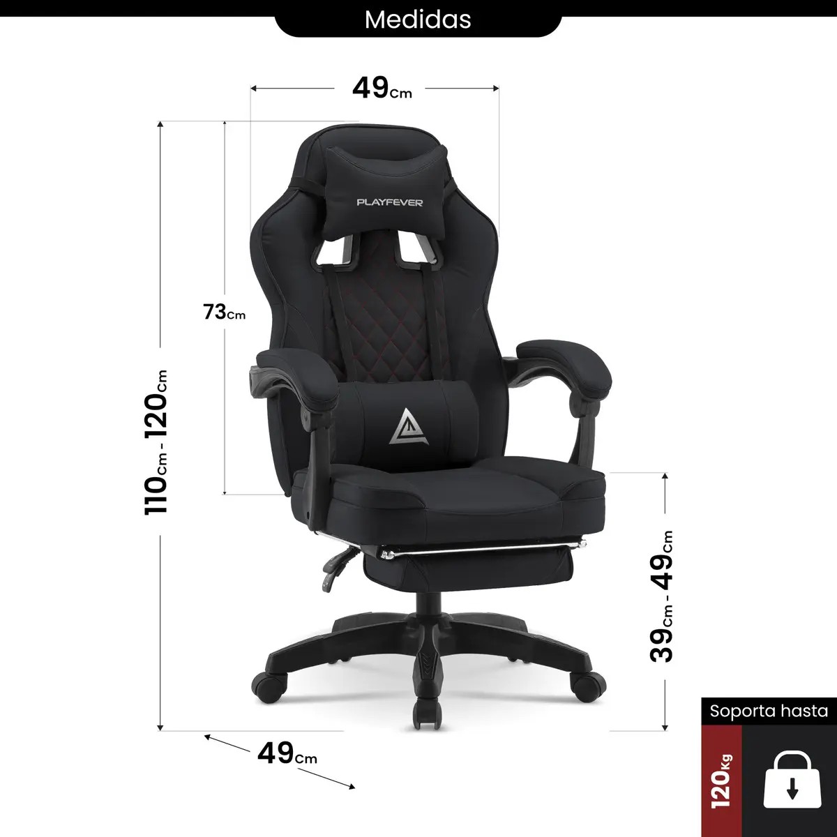 Silla Gamer Omega Escritorio Ergonomica Reclinable Color Negro Material Del Tapizado Cuero Sint&eacute;tico image number null