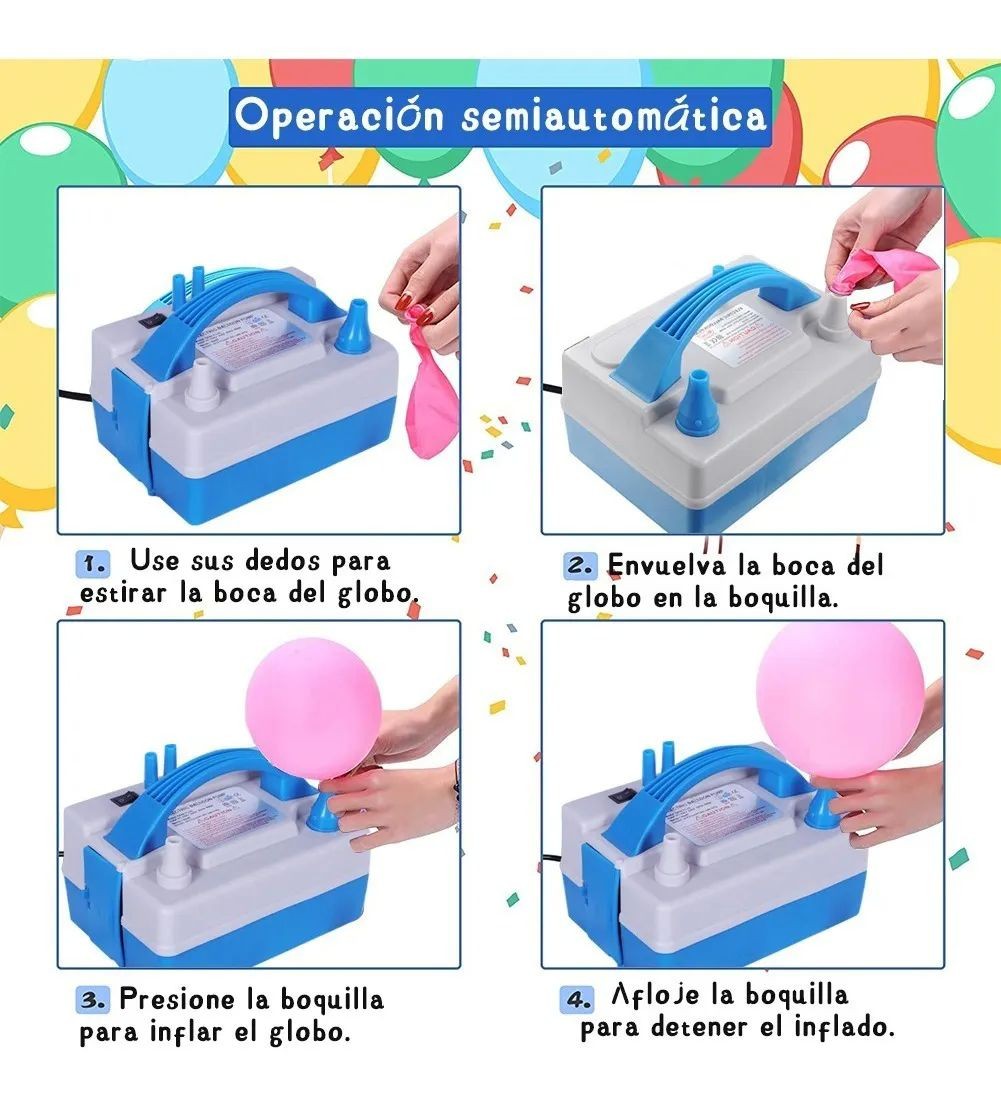 Bomba Electrica Para Inflar Globos Azul image number null