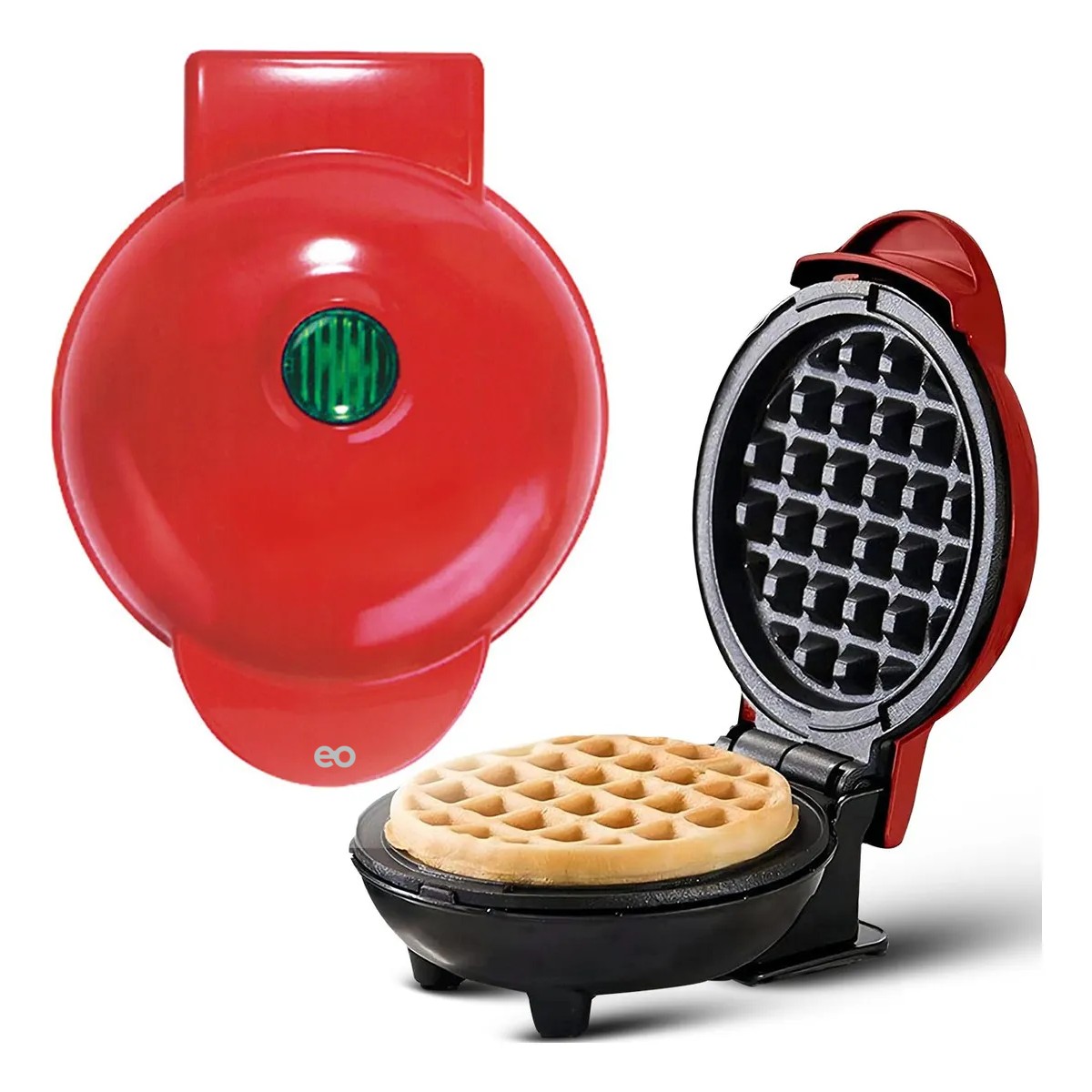 Waflera Electrica Port&aacute;til Para Desayuno R&aacute;pido Rojo image number null