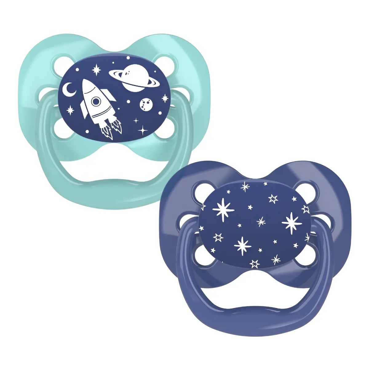 Chupones 2 Piezas Azul 0-6 Meses Etapa 1 Ni&ntilde;o Espacial image number null