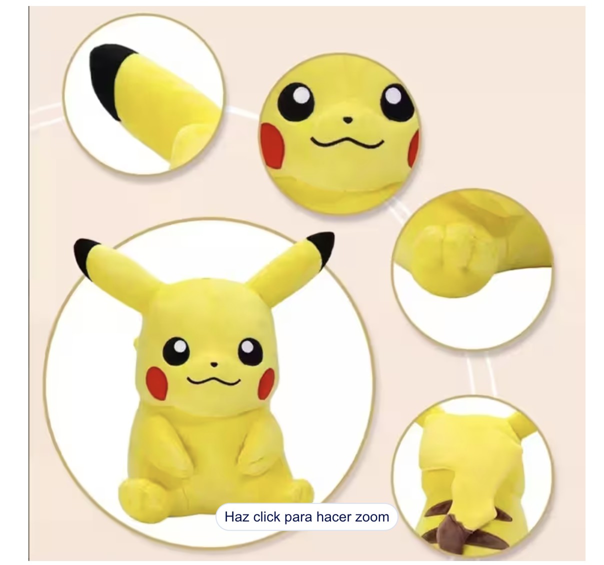 Peluche Pikachu Pok&eacute;mon 22 cm Modelo Amarillo image number null