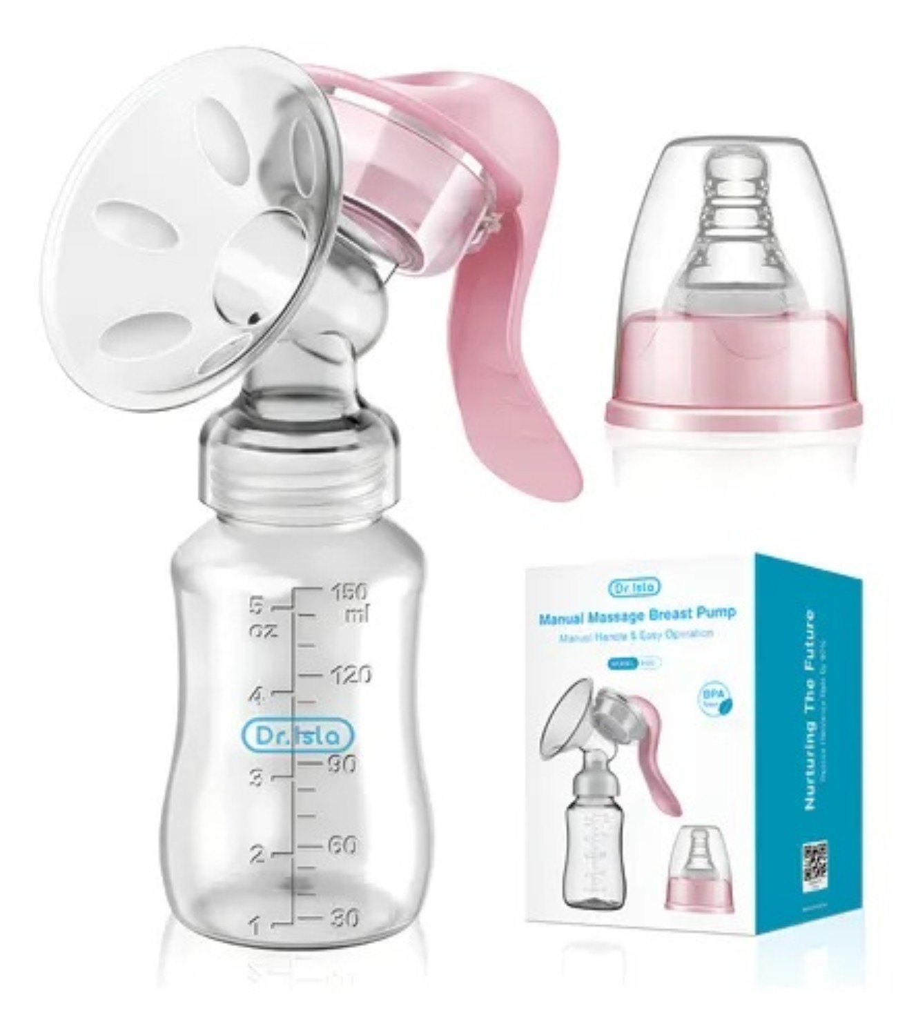 Extractor de leche materna manual 2 EN 1 Rosa image number null