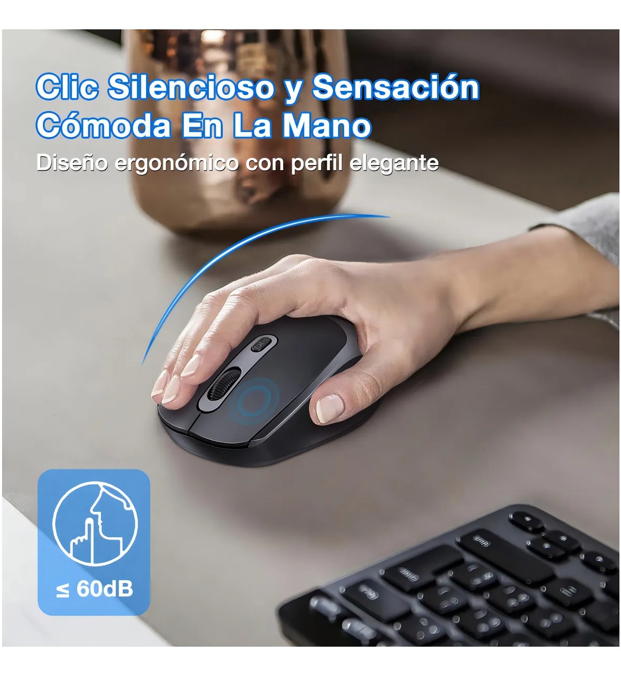 Rat&oacute;n Inal&aacute;mbrico Wireless Malubero Mouse Silencioso Port&aacute;til 2.4g image number null