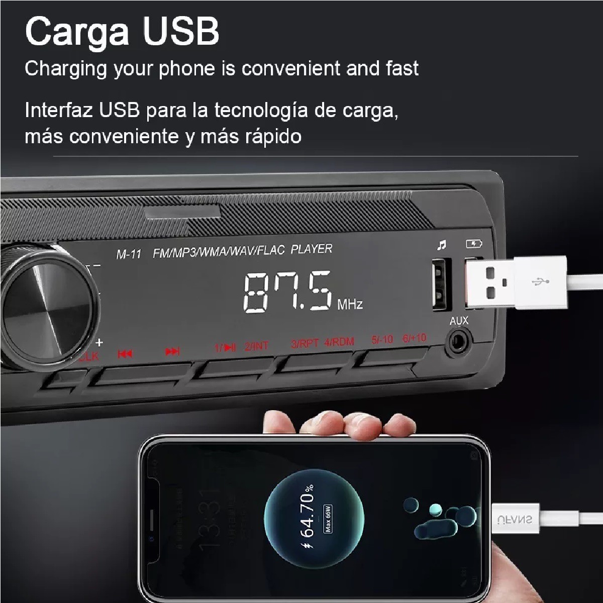 Auto Estereo Coche Reproductor Mp3 Radio Con Bt Aux Usb Sd image number null
