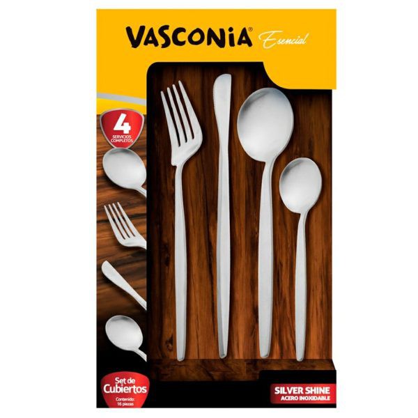 Set de Cubiertos Vasconia 60001364 16 Piezas Acero Inox Plata SYP-Y1 image number null
