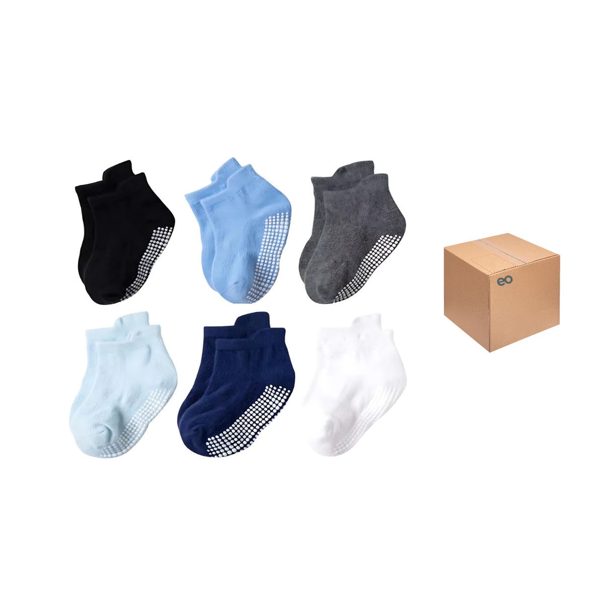 Calcetines Antiderrapantes Beb&eacute; 6 Pares 0-1 a&ntilde;os Combinacion A image number null